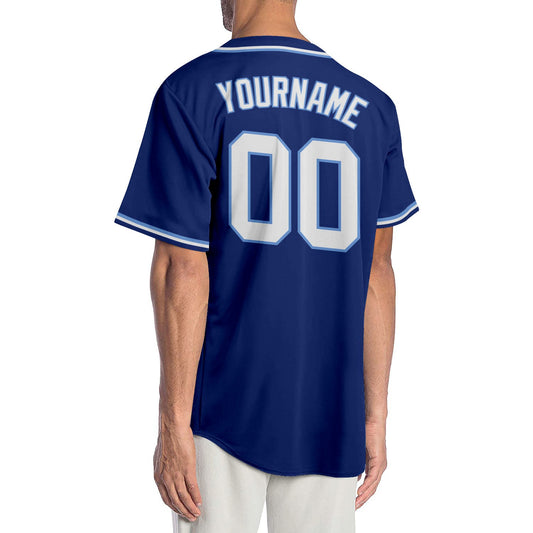 Custom Royal White-Light Blue Authentic Baseball Jersey - Sky-Custom