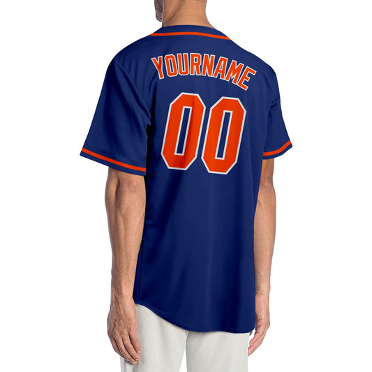 Custom Royal Orange-White Authentic Baseball Jersey - Sky-Custom