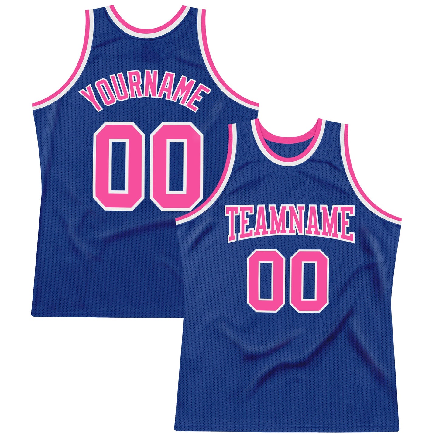 Custom Royal Pink-White Authentic Throwback Basketball Jersey - Sky-Custom