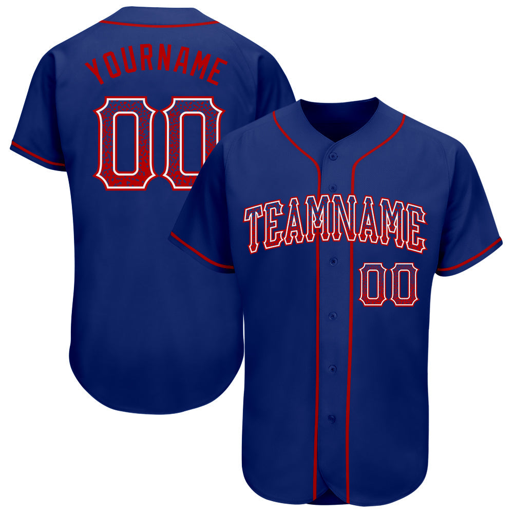 Custom Royal Red-White Authentic Drift Fashion Baseball Jersey - Sky-Custom