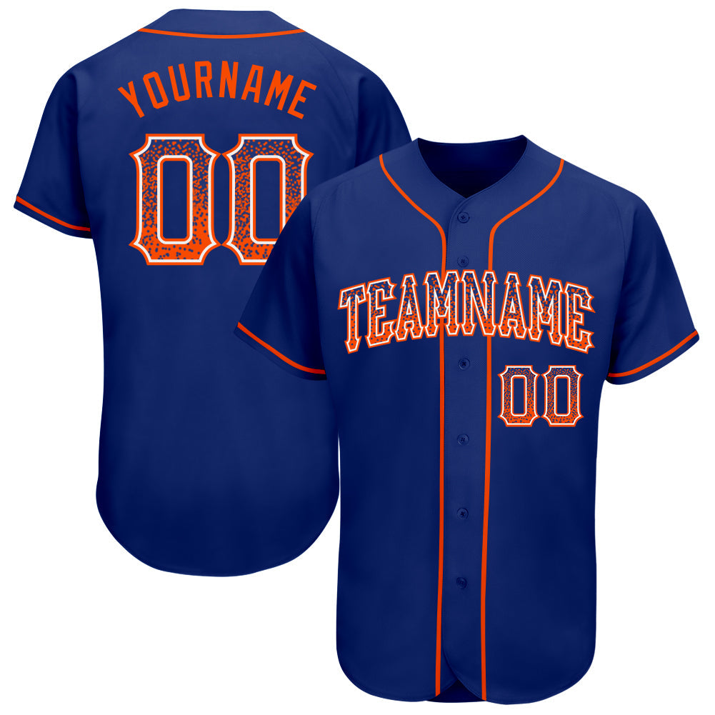 Custom Royal Orange-White Authentic Drift Fashion Baseball Jersey - Sky-Custom