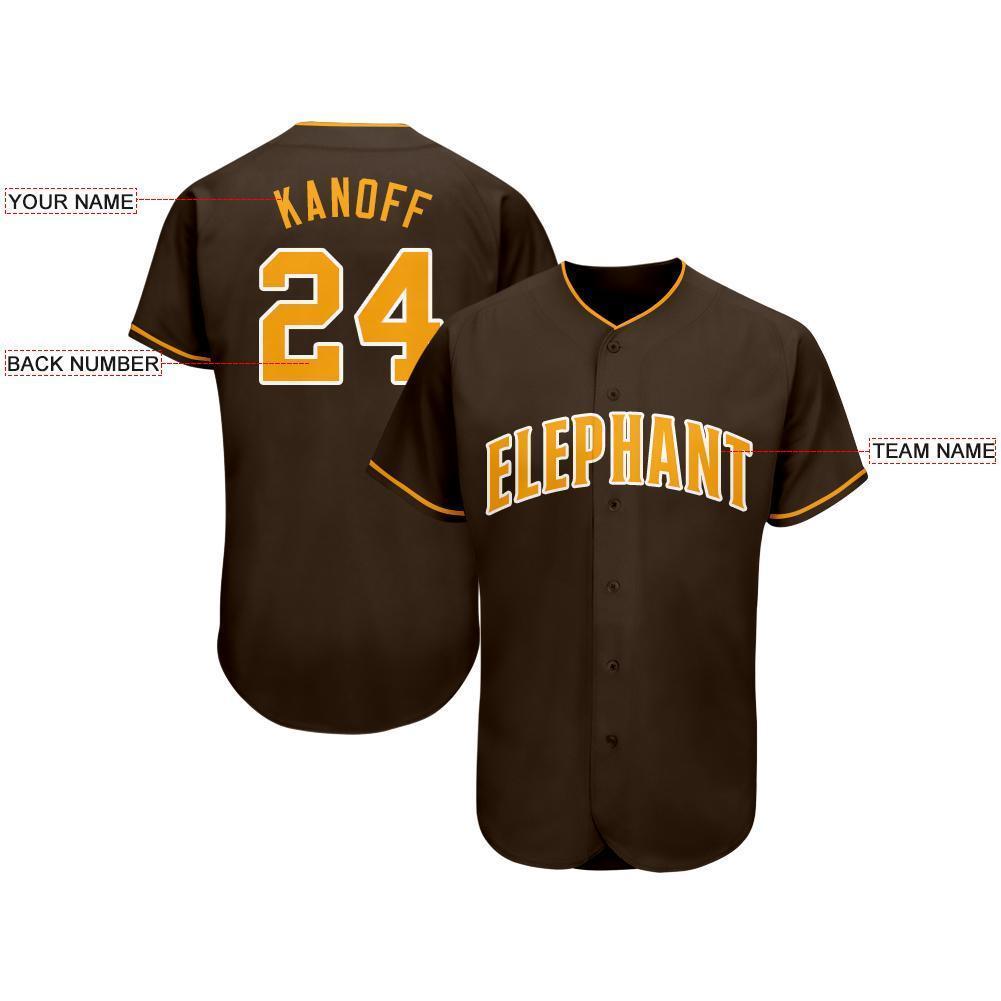 Custom Brown Gold-White Baseball Jersey - Sky-Custom