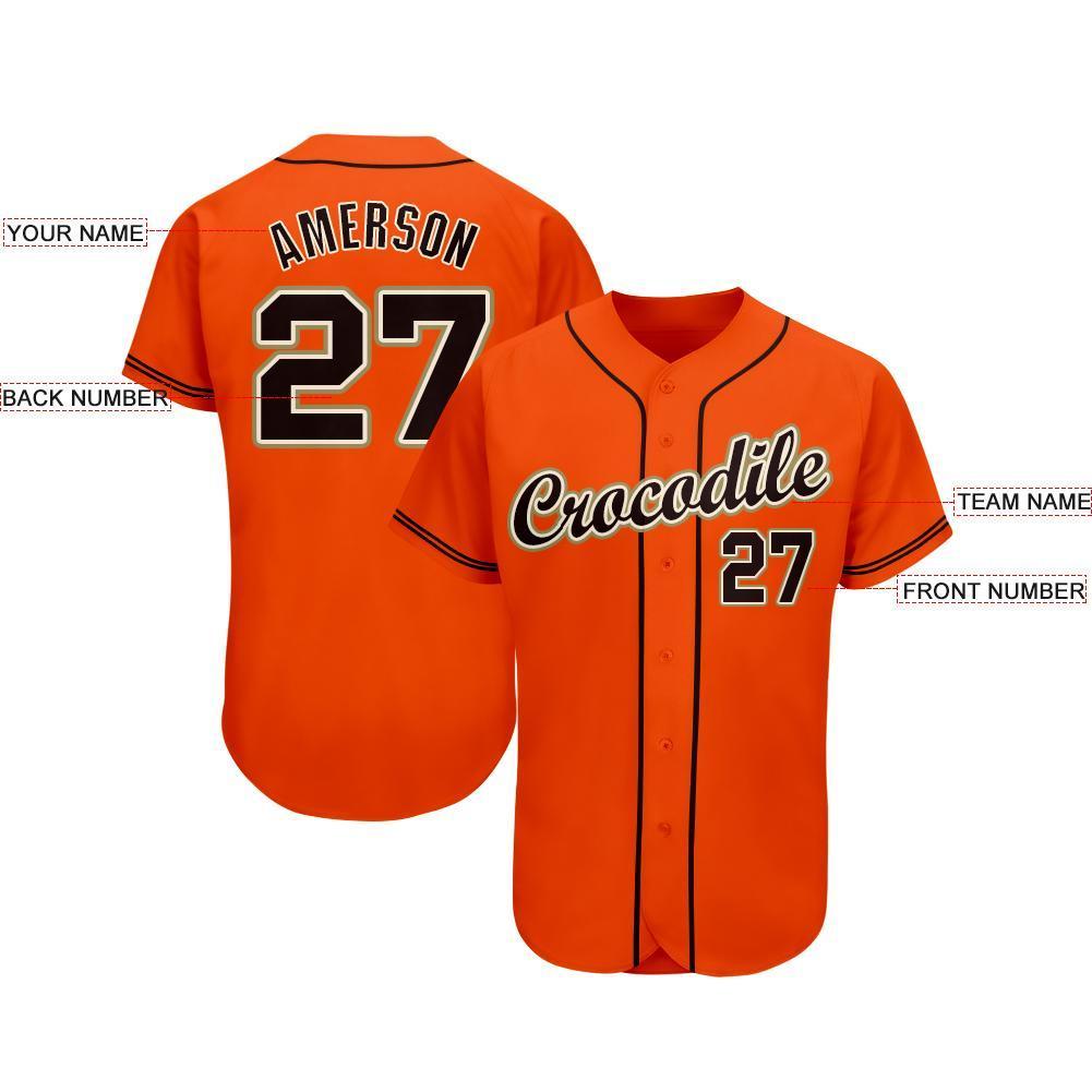 Custom Orange Black Cream-Old Gold Baseball Jersey - Sky-Custom