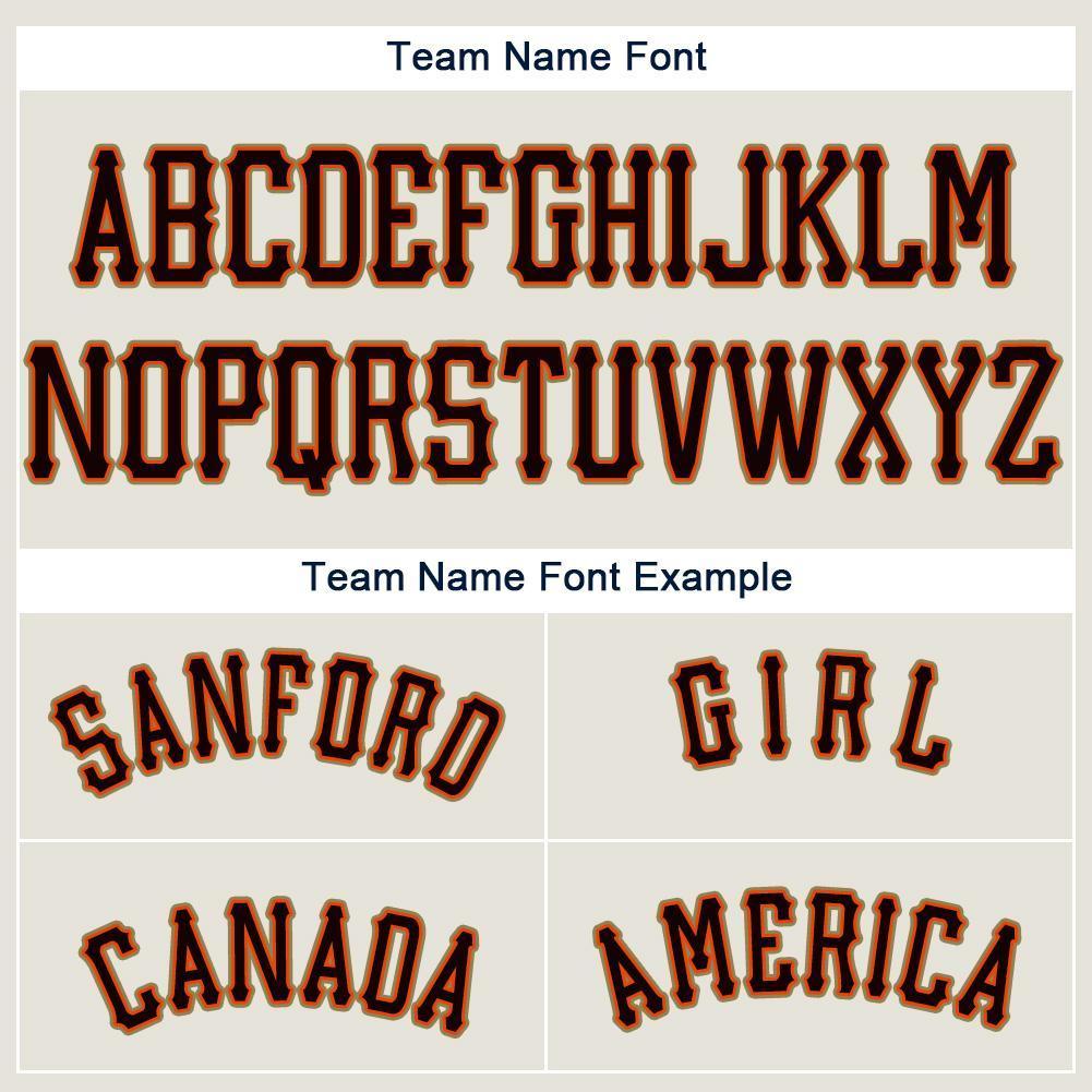 Custom Cream Black-Orange Baseball Jersey - Sky-Custom