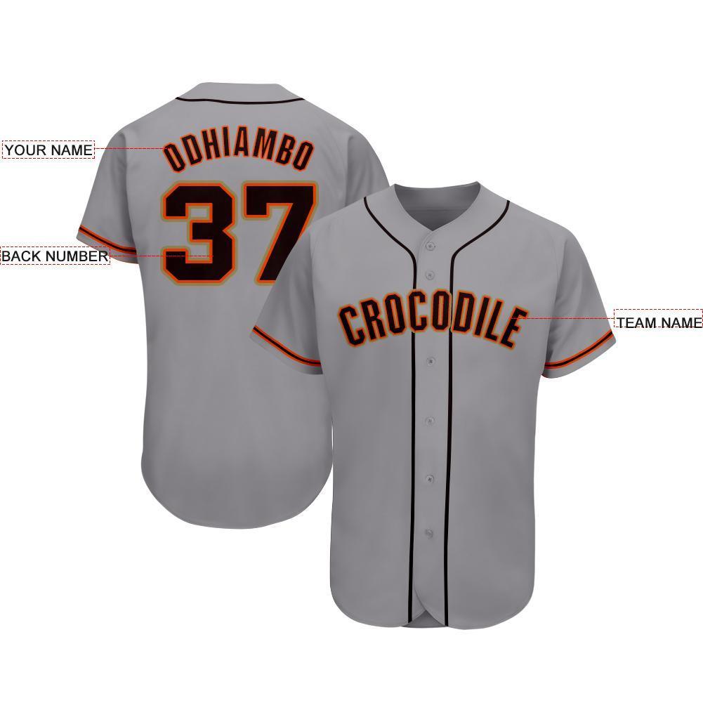 Custom Gray Black Orange-Old Gold Baseball Jersey - Sky-Custom