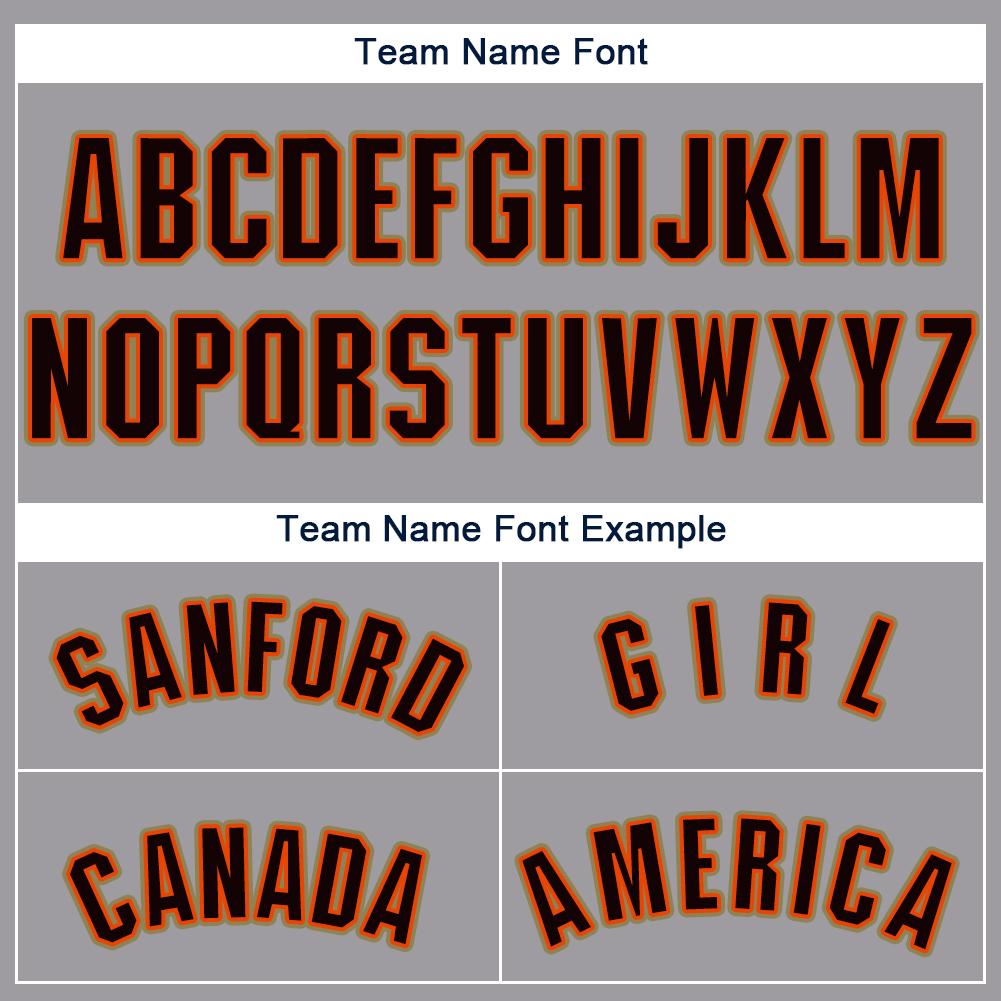 Custom Gray Black Orange-Old Gold Baseball Jersey - Sky-Custom