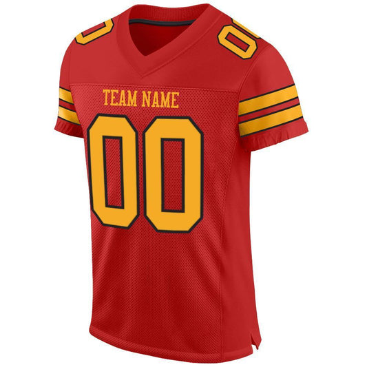 Custom Scarlet Gold-Black Mesh Authentic Football Jersey - Sky-Custom