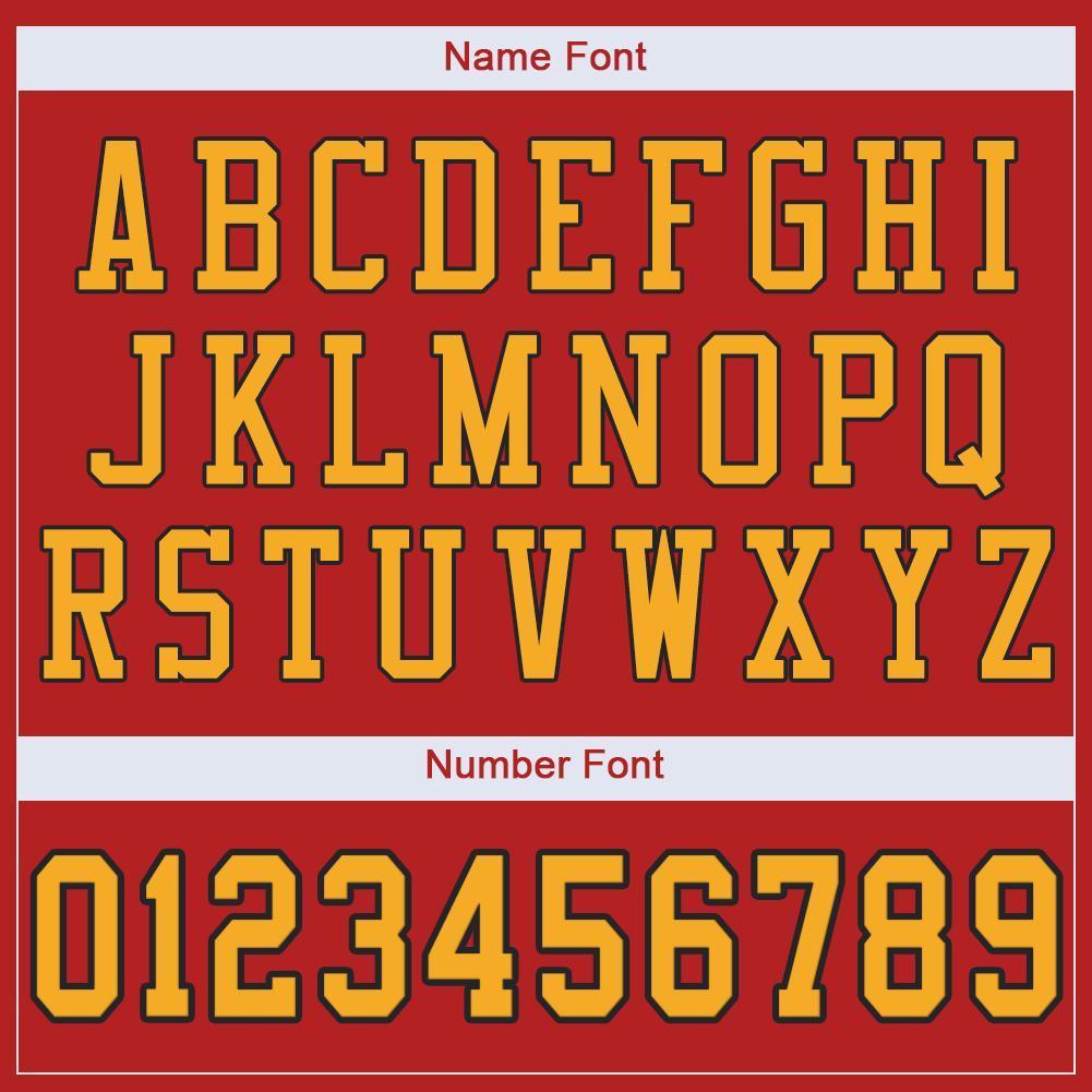 Custom Scarlet Gold-Black Mesh Authentic Football Jersey - Sky-Custom