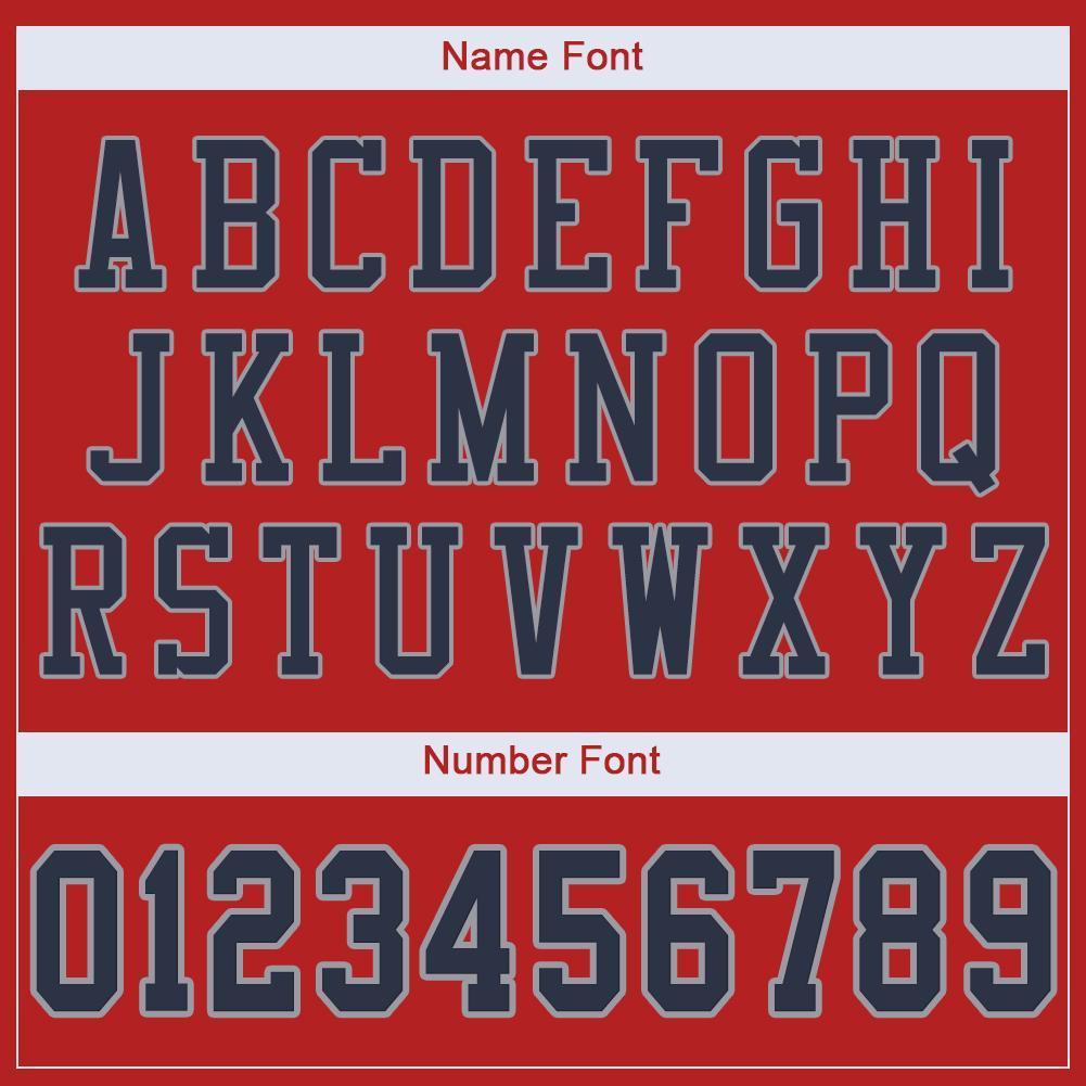 Custom Scarlet Navy-Light Gray Mesh Authentic Football Jersey - Sky-Custom