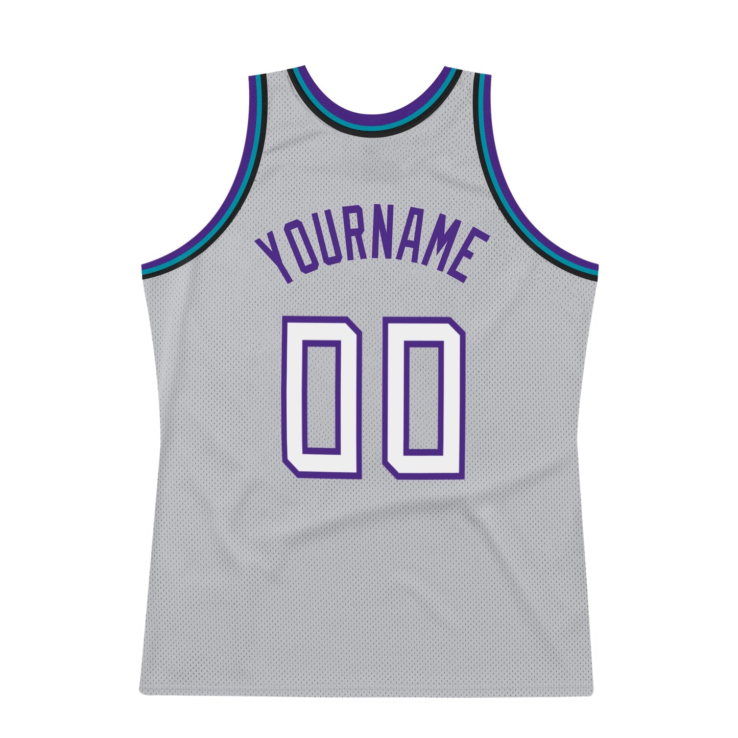 Custom Gray White-Purple Authentic Throwback Basketball Jersey - Sky-Custom