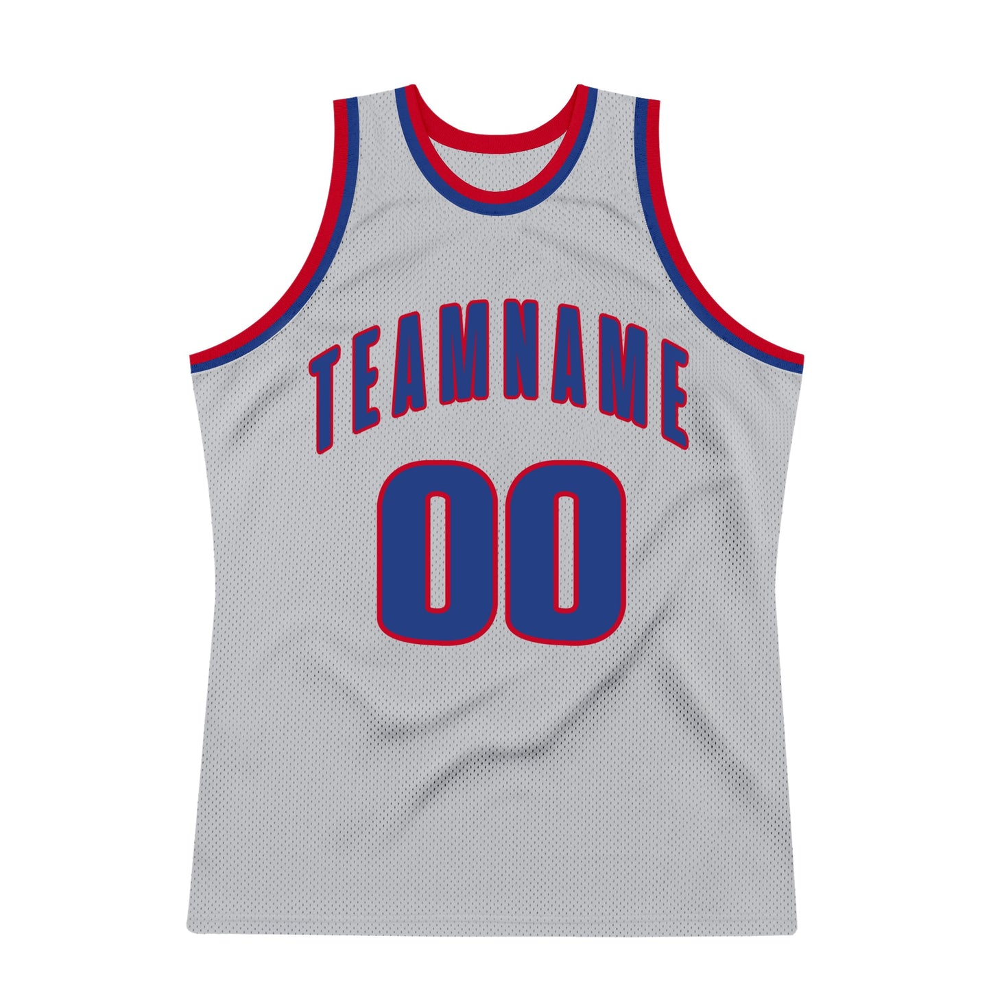 Custom Gray Royal-Red Authentic Throwback Basketball Jersey - Sky-Custom