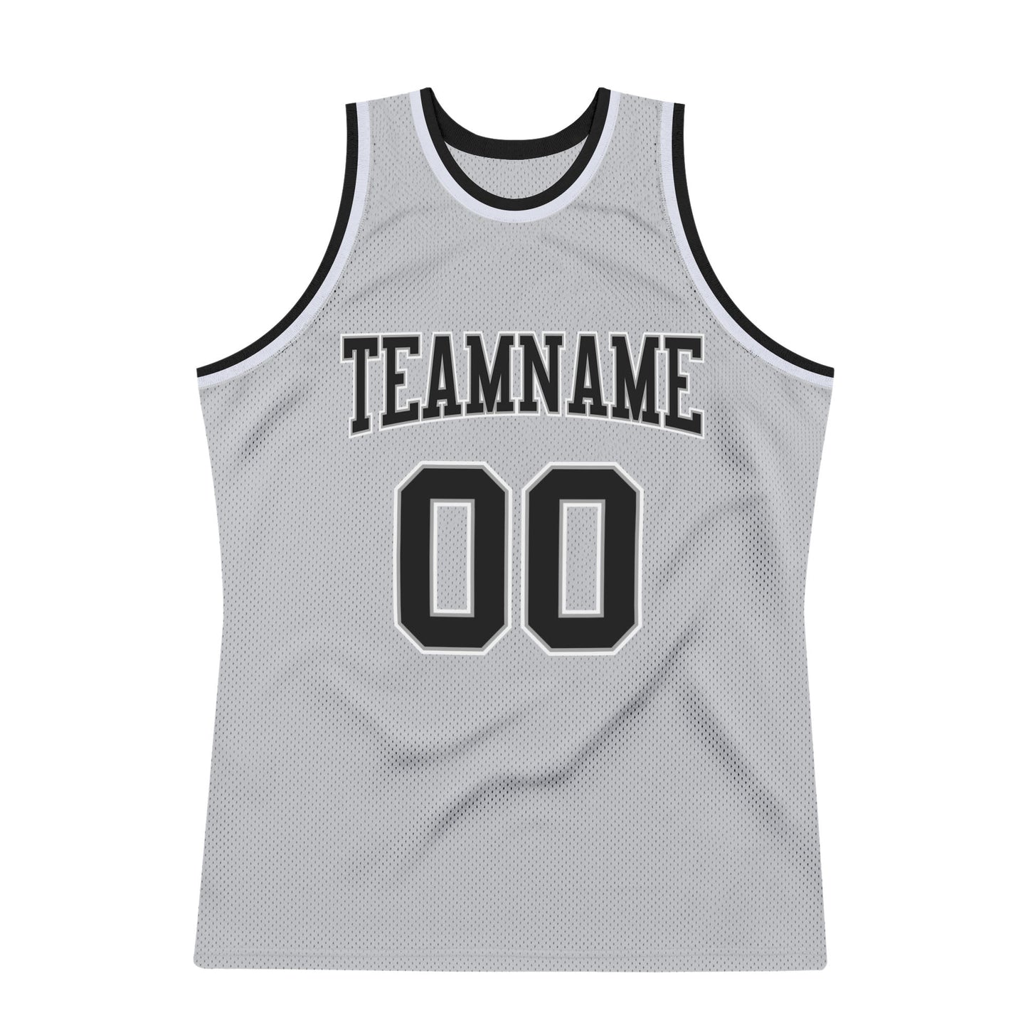 Custom Gray Black-White Authentic Throwback Basketball Jersey - Sky-Custom