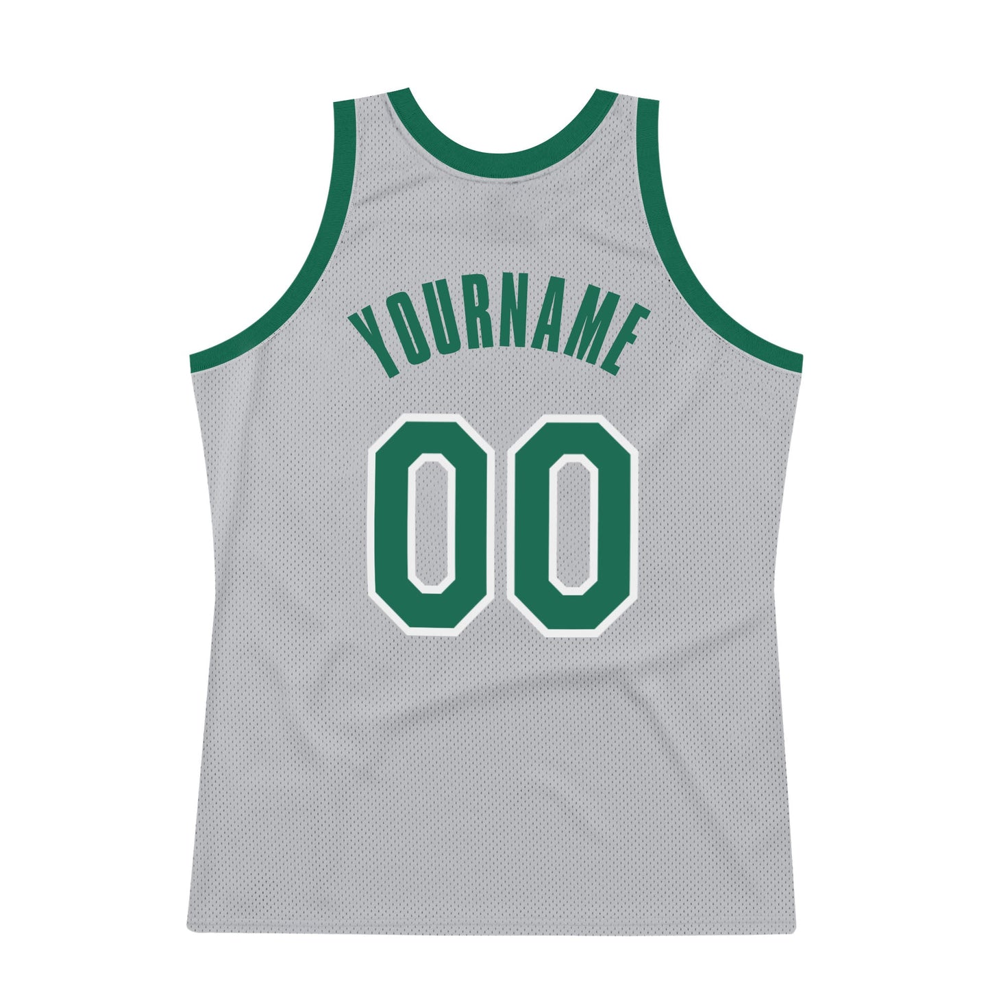 Custom Gray Kelly Green-White Authentic Throwback Basketball Jersey - Sky-Custom