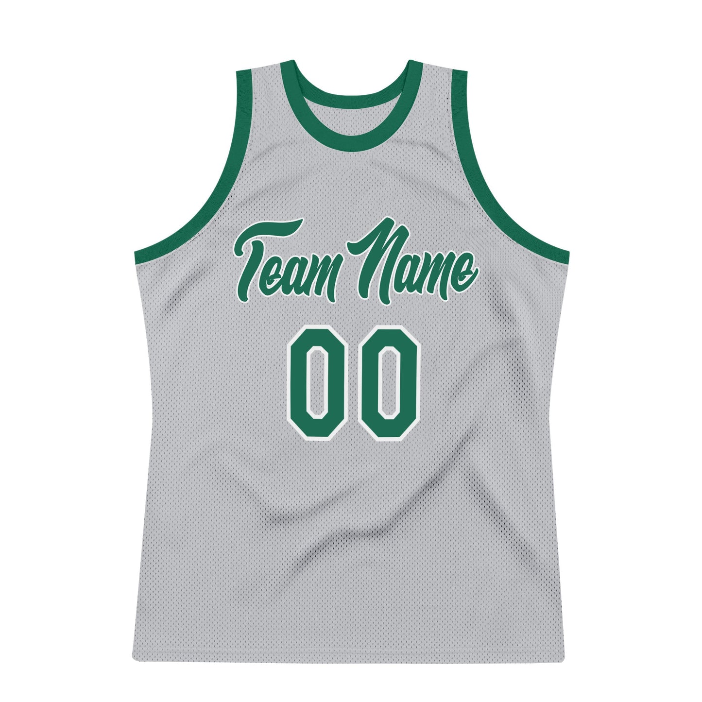 Custom Gray Kelly Green-White Authentic Throwback Basketball Jersey - Sky-Custom