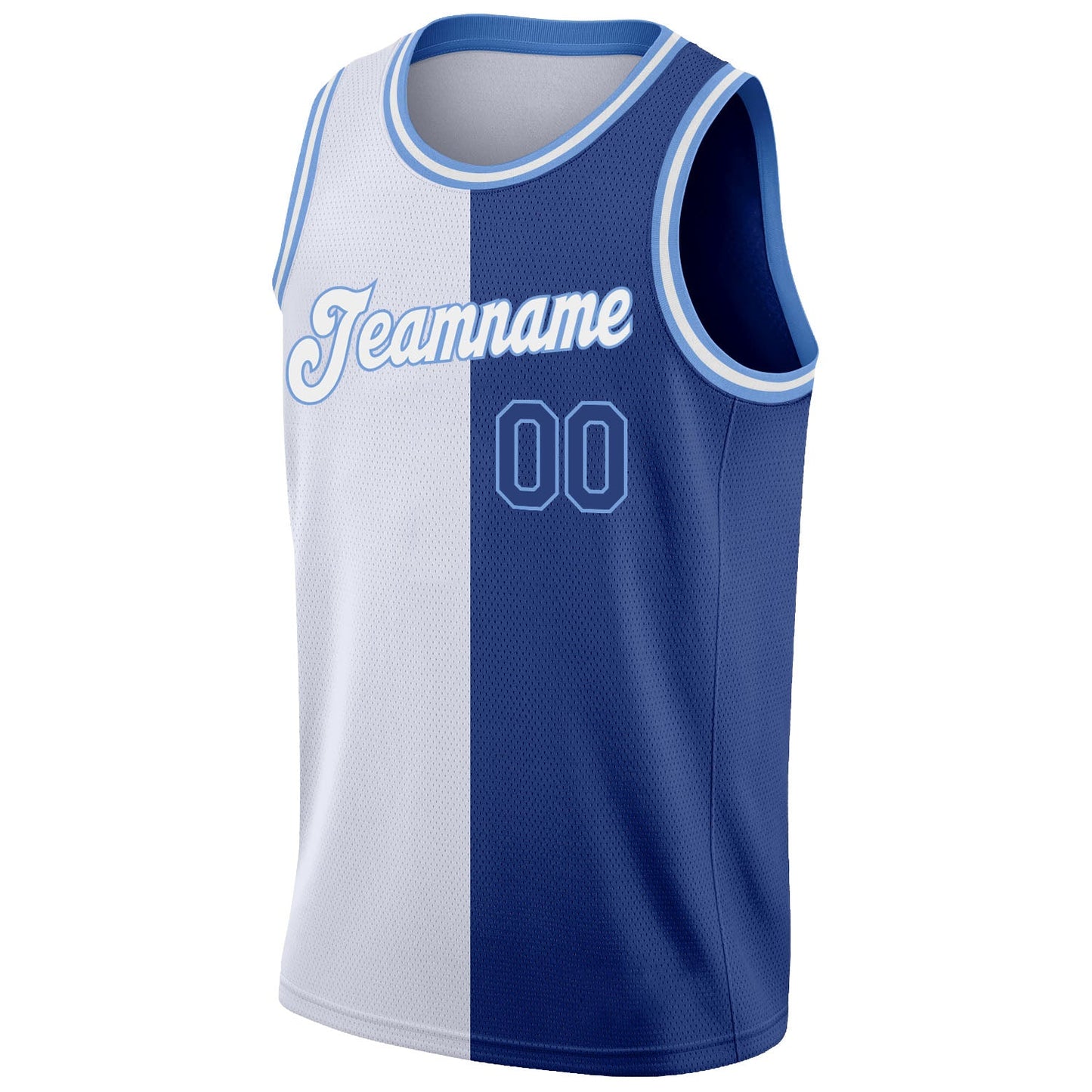 Custom White Royal-Light Blue Authentic Split Fashion Basketball Jersey - Sky-Custom