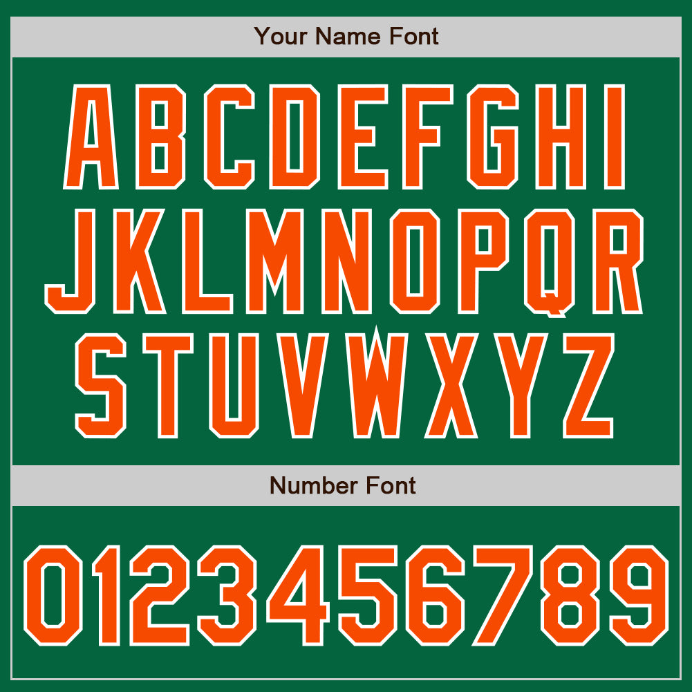 Custom Kelly Green Orange-Gray Authentic Split Fashion Baseball Jersey - Sky-Custom