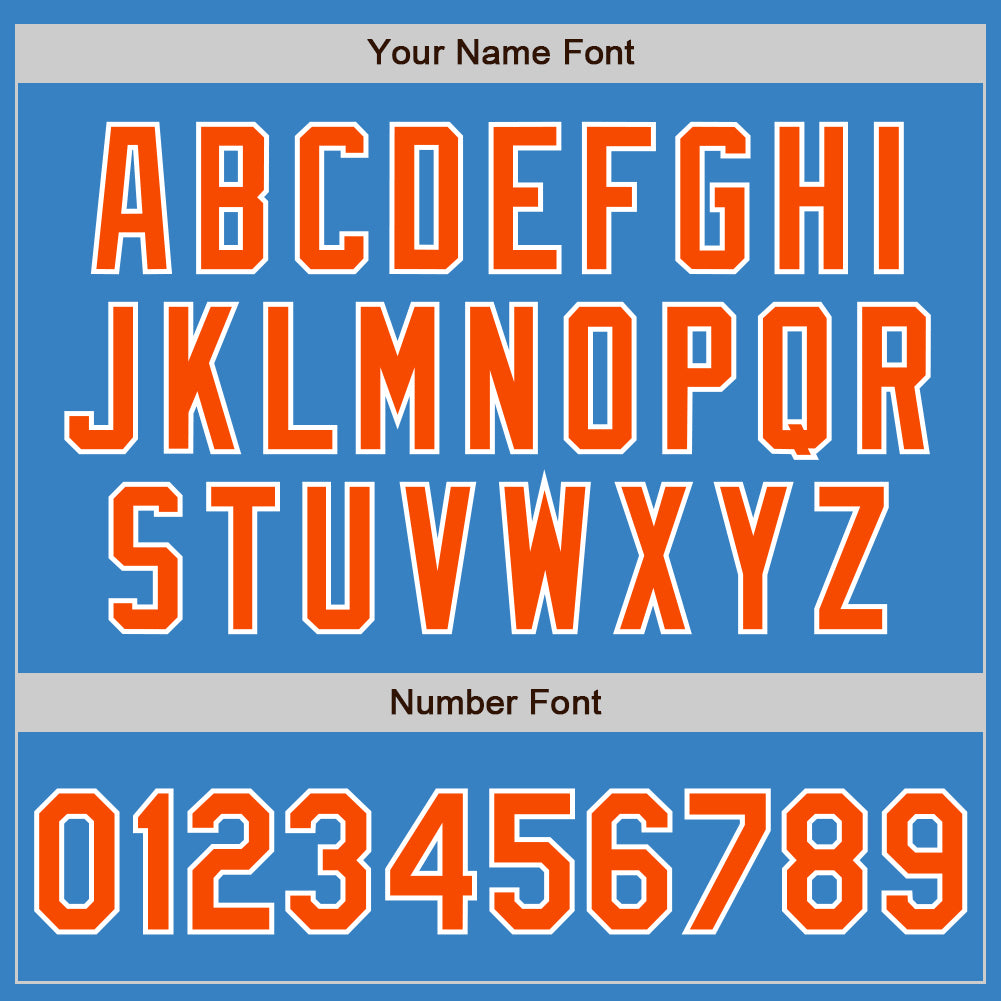 Custom Powder Blue Orange-White Authentic Split Fashion Baseball Jersey - Sky-Custom