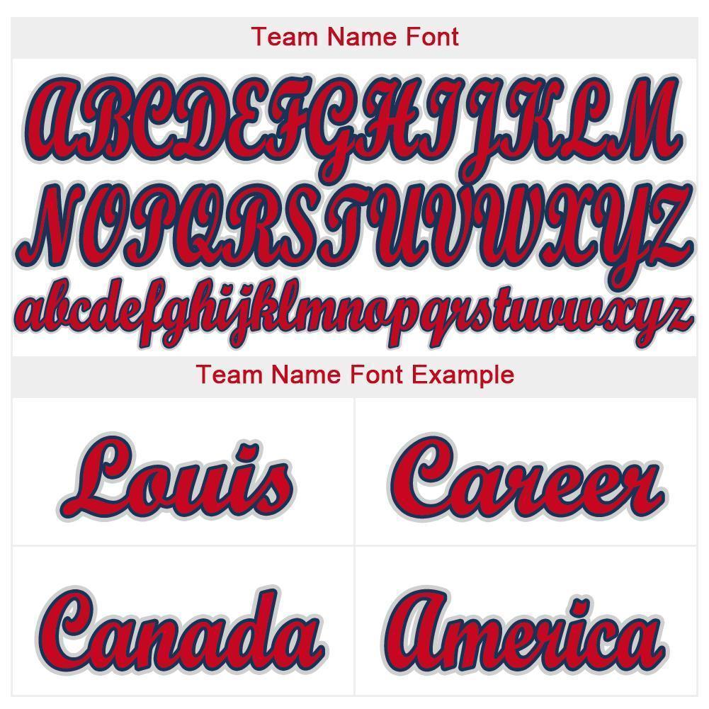 Custom White Red-Navy Baseball Jersey - Sky-Custom