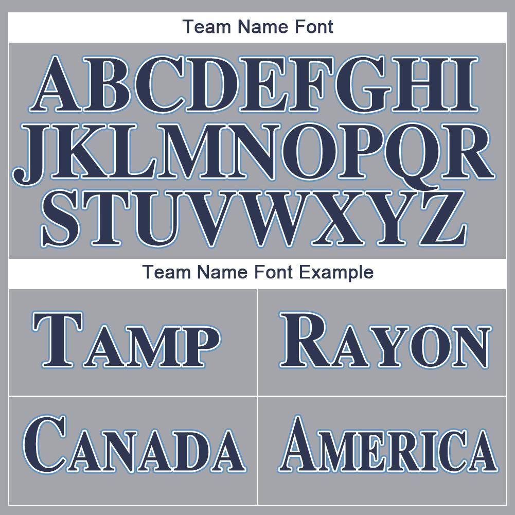 Custom Gray Navy-Powder Blue Baseball Jersey - Sky-Custom