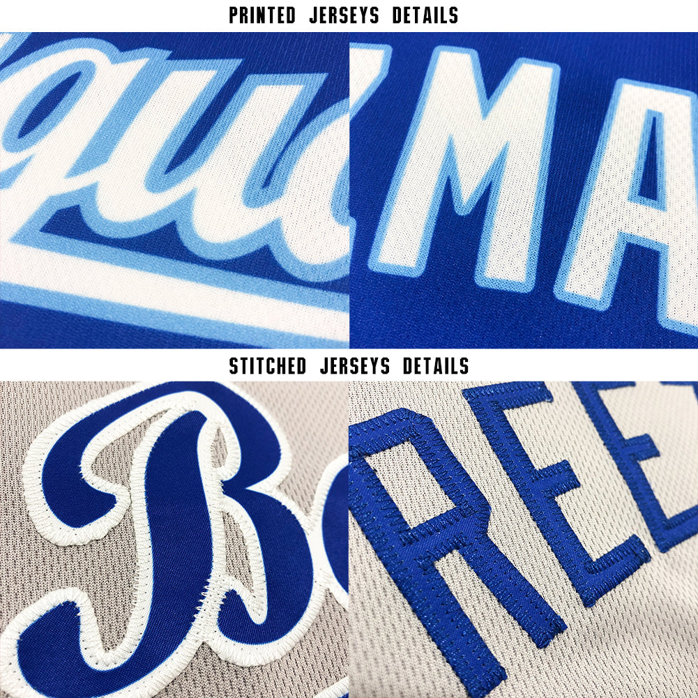 Custom Gray Navy-Powder Blue Baseball Jersey - Sky-Custom