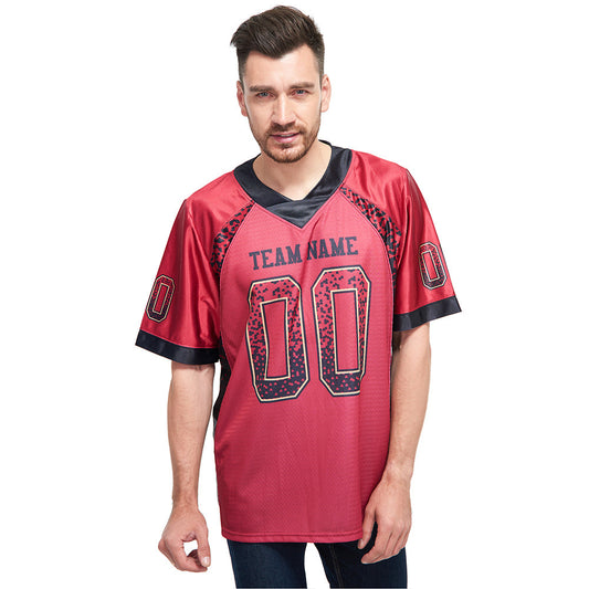 Custom Red Black-Orange Mesh Drift Fashion Football Jersey - Sky-Custom