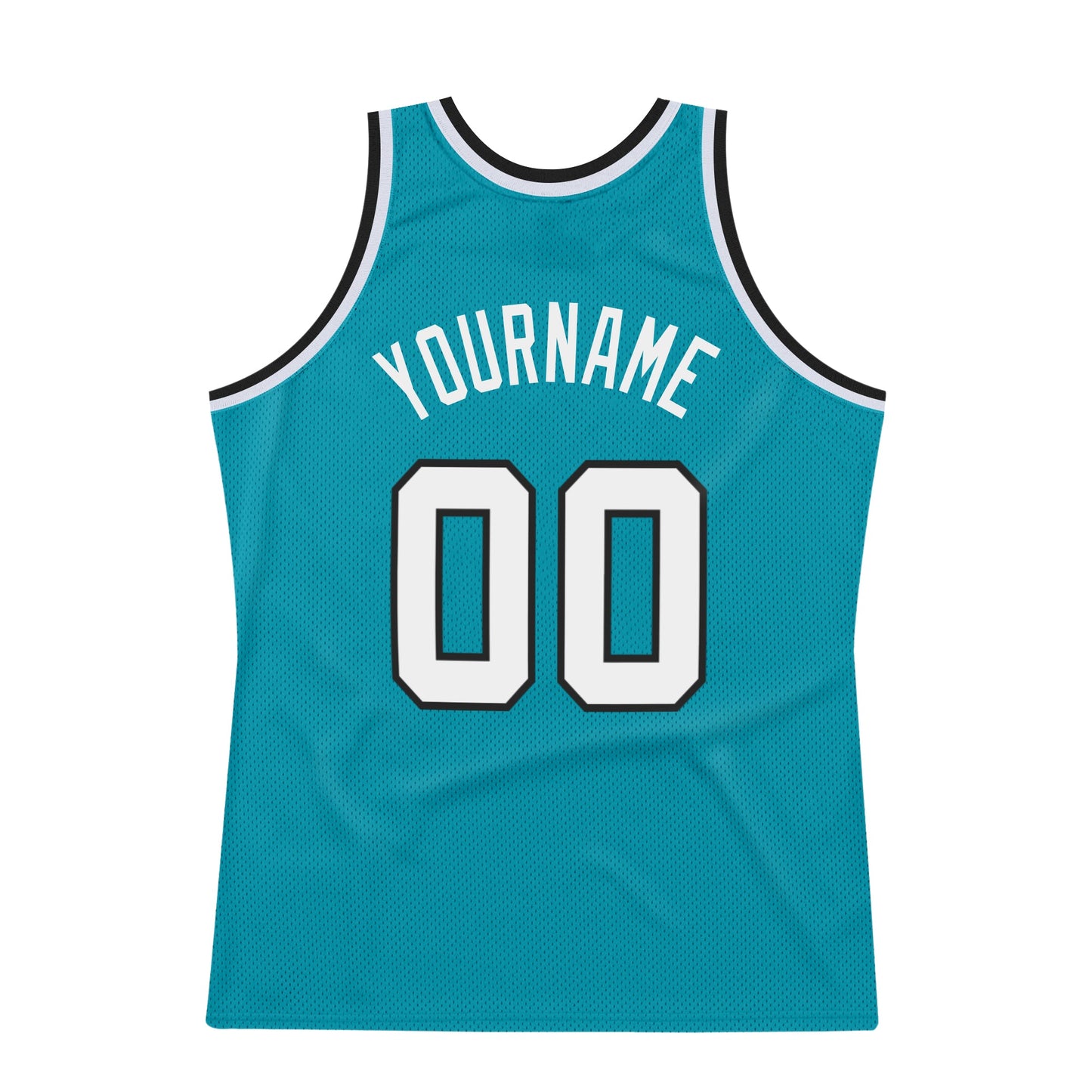 Custom Teal White-Black Authentic Throwback Basketball Jersey - Sky-Custom