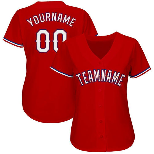 Custom Red White-Royal Baseball Jersey - Sky-Custom