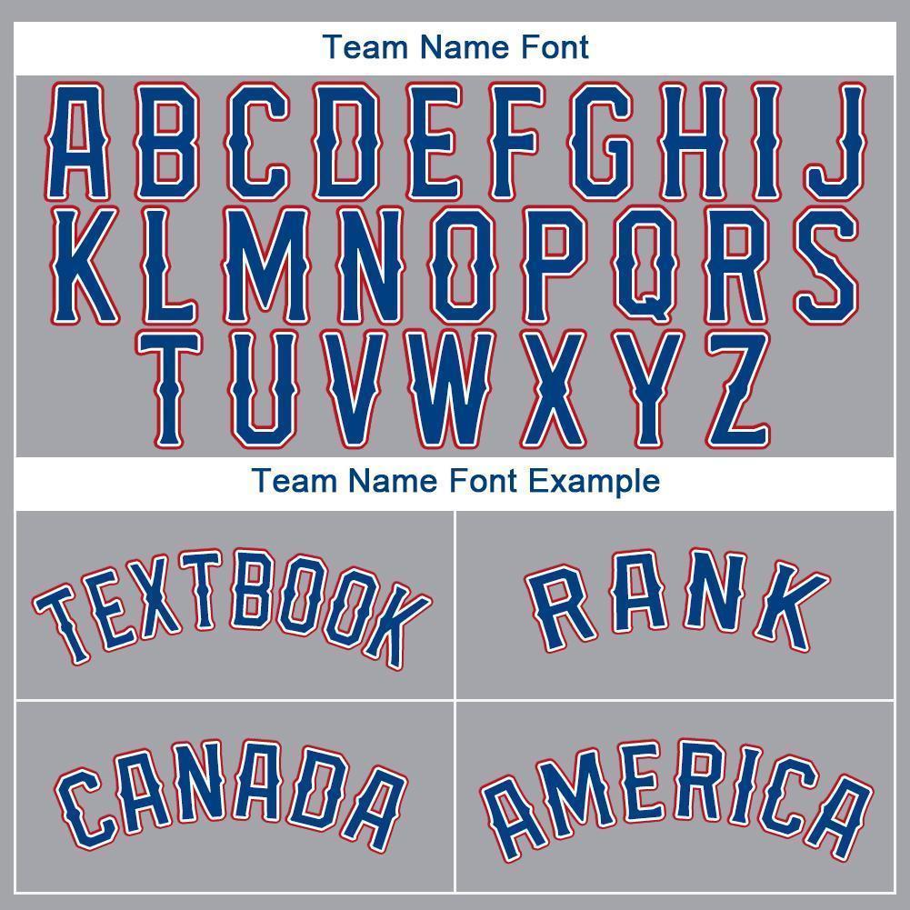 Custom Gray Royal-Red Baseball Jersey - Sky-Custom