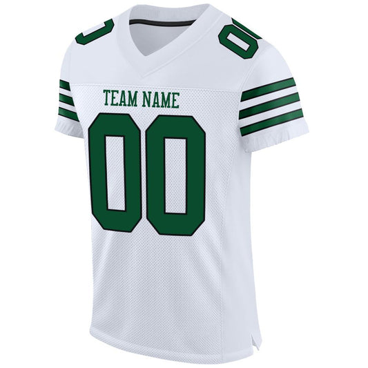 Custom White Grass Green-Black Mesh Authentic Football Jersey - Sky-Custom