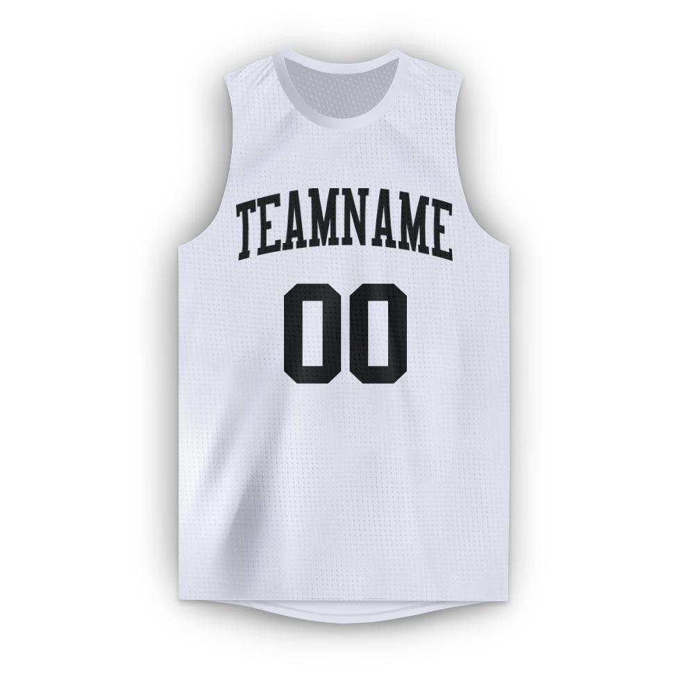 Custom White Black Round Neck Basketball Jersey - Sky-Custom