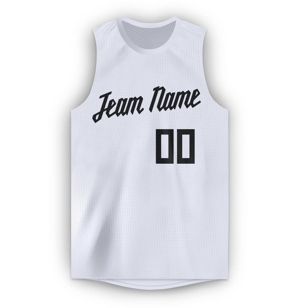 Custom White Black Round Neck Basketball Jersey - Sky-Custom