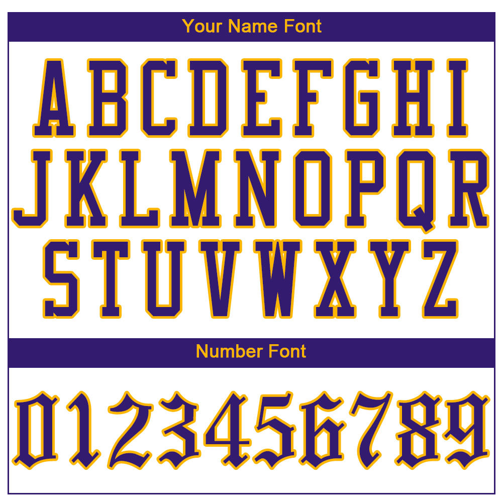 Custom White Purple Pinstripe Purple-Gold Authentic Baseball Jersey - Sky-Custom