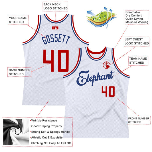 Custom White Red-Royal Authentic Throwback Basketball Jersey - Sky-Custom