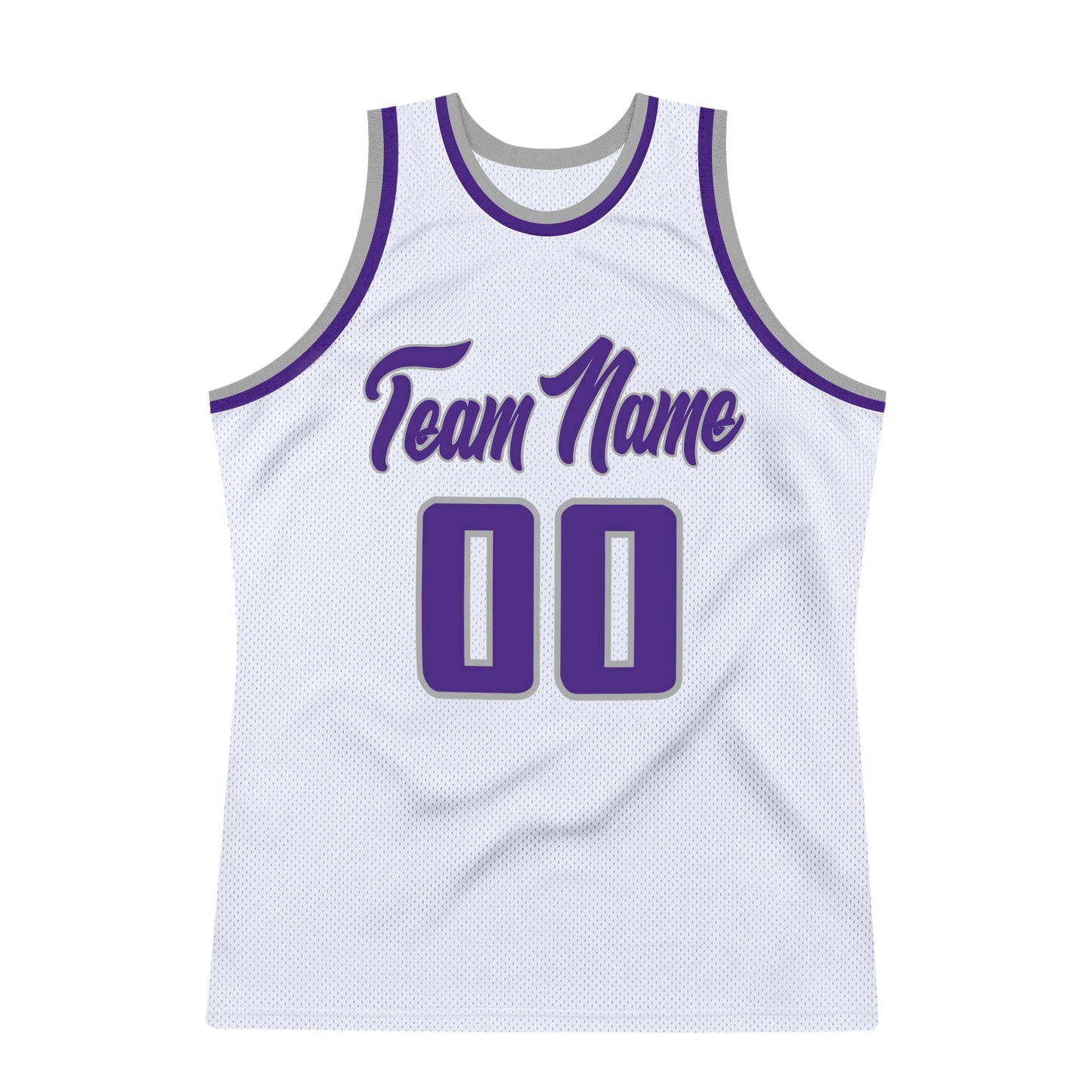 Custom White Purple-Gray Authentic Throwback Basketball Jersey - Sky-Custom