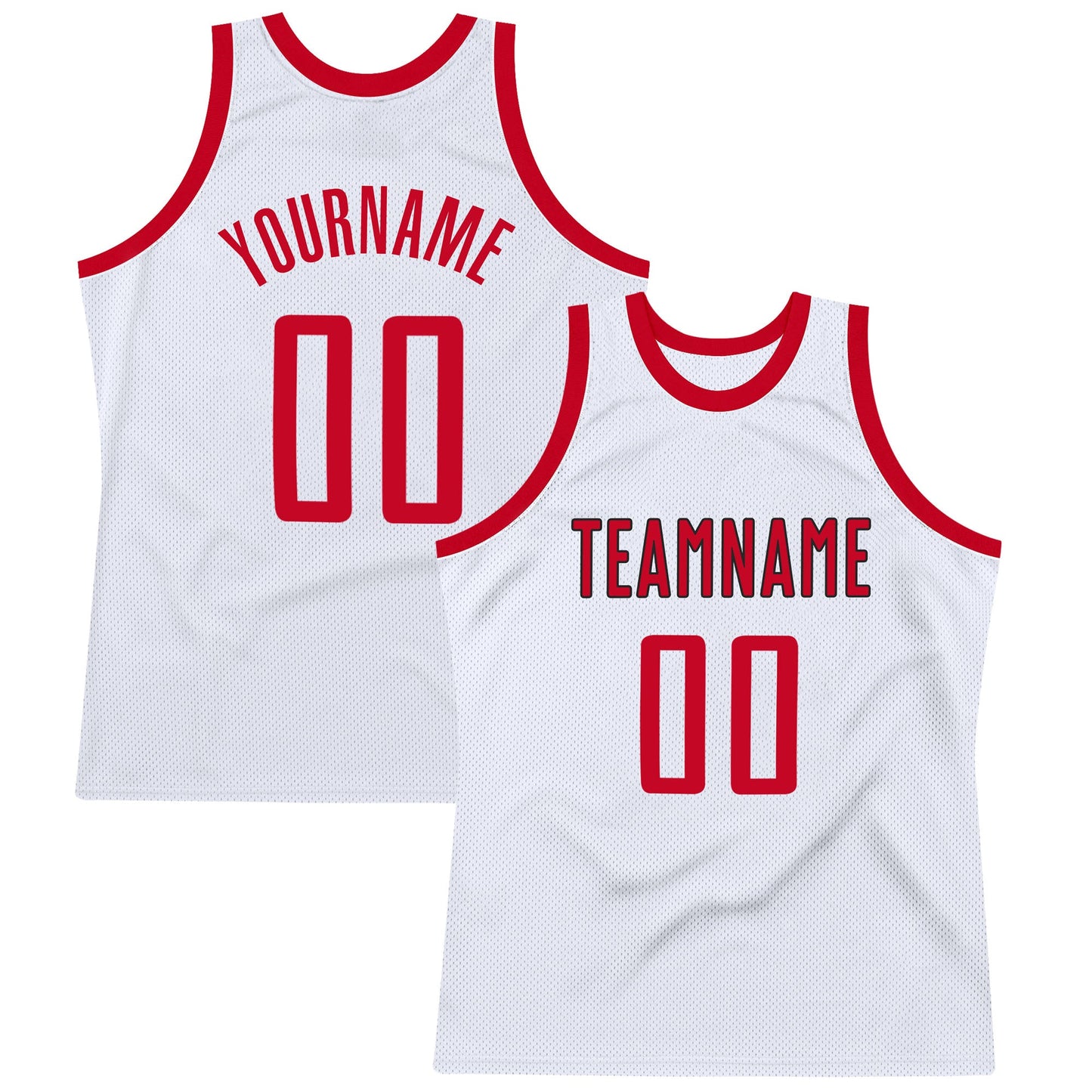 Custom White Red-Black Authentic Throwback Basketball Jersey - Sky-Custom