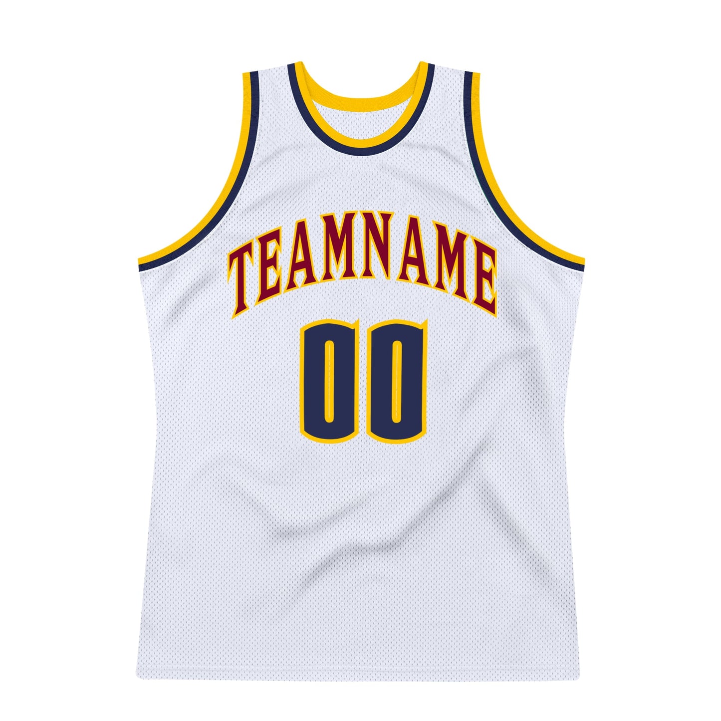 Custom White Navy-Gold Authentic Throwback Basketball Jersey - Sky-Custom