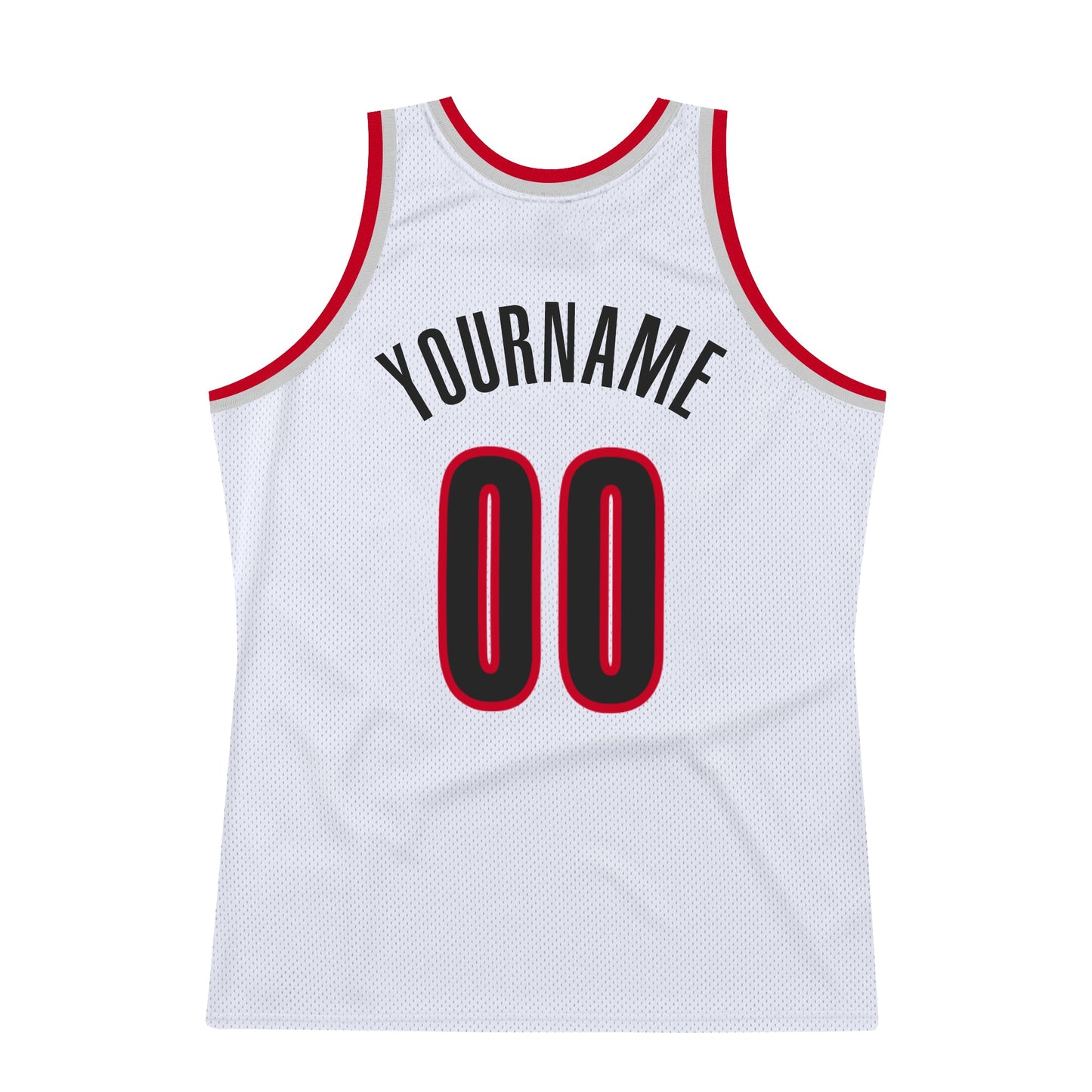Custom White Black-Red Authentic Throwback Basketball Jersey - Sky-Custom