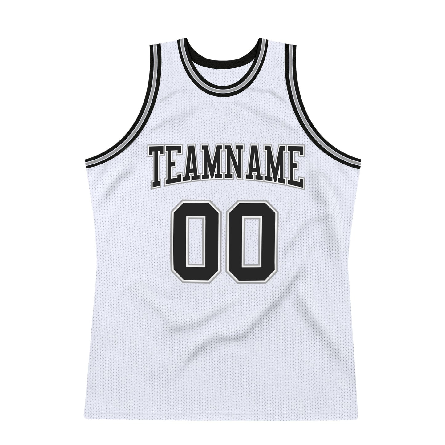 Custom White Black-Gray Authentic Throwback Basketball Jersey - Sky-Custom