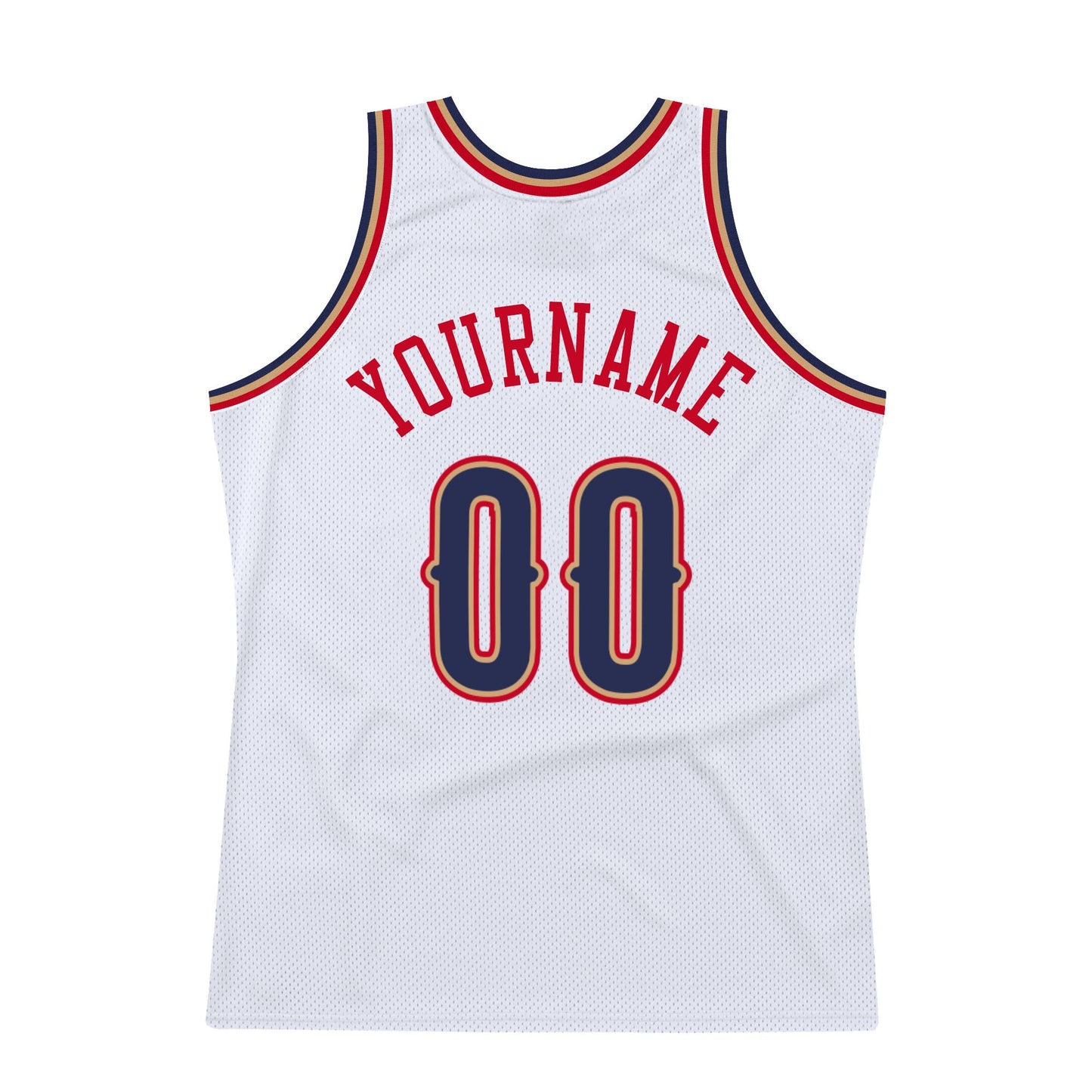 Custom White Navy-Red Authentic Throwback Basketball Jersey - Sky-Custom