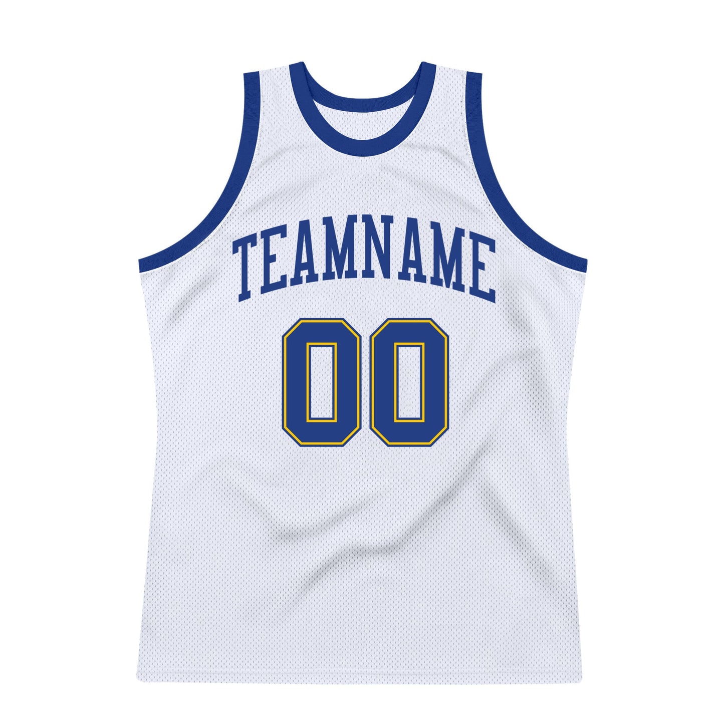 Custom White Royal-Gold Authentic Throwback Basketball Jersey - Sky-Custom