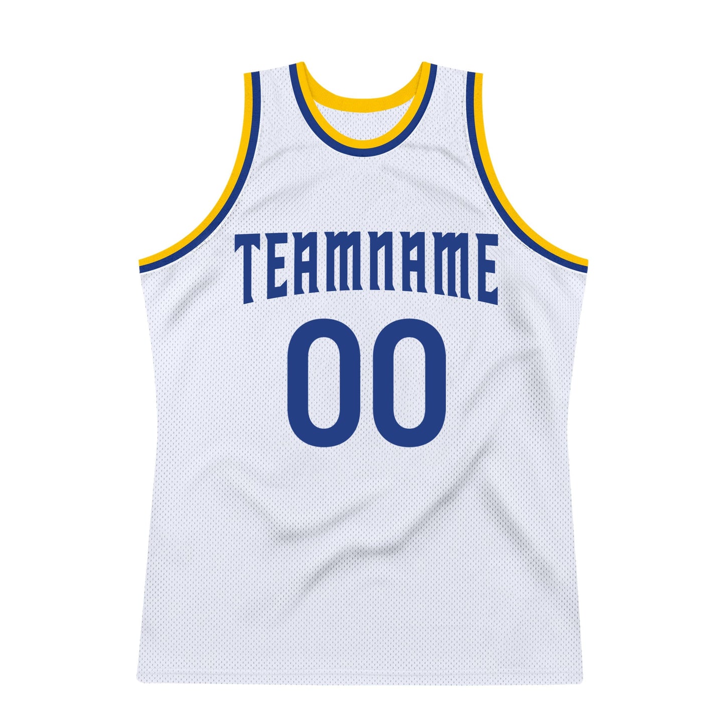 Custom White Royal-Gold Authentic Throwback Basketball Jersey - Sky-Custom