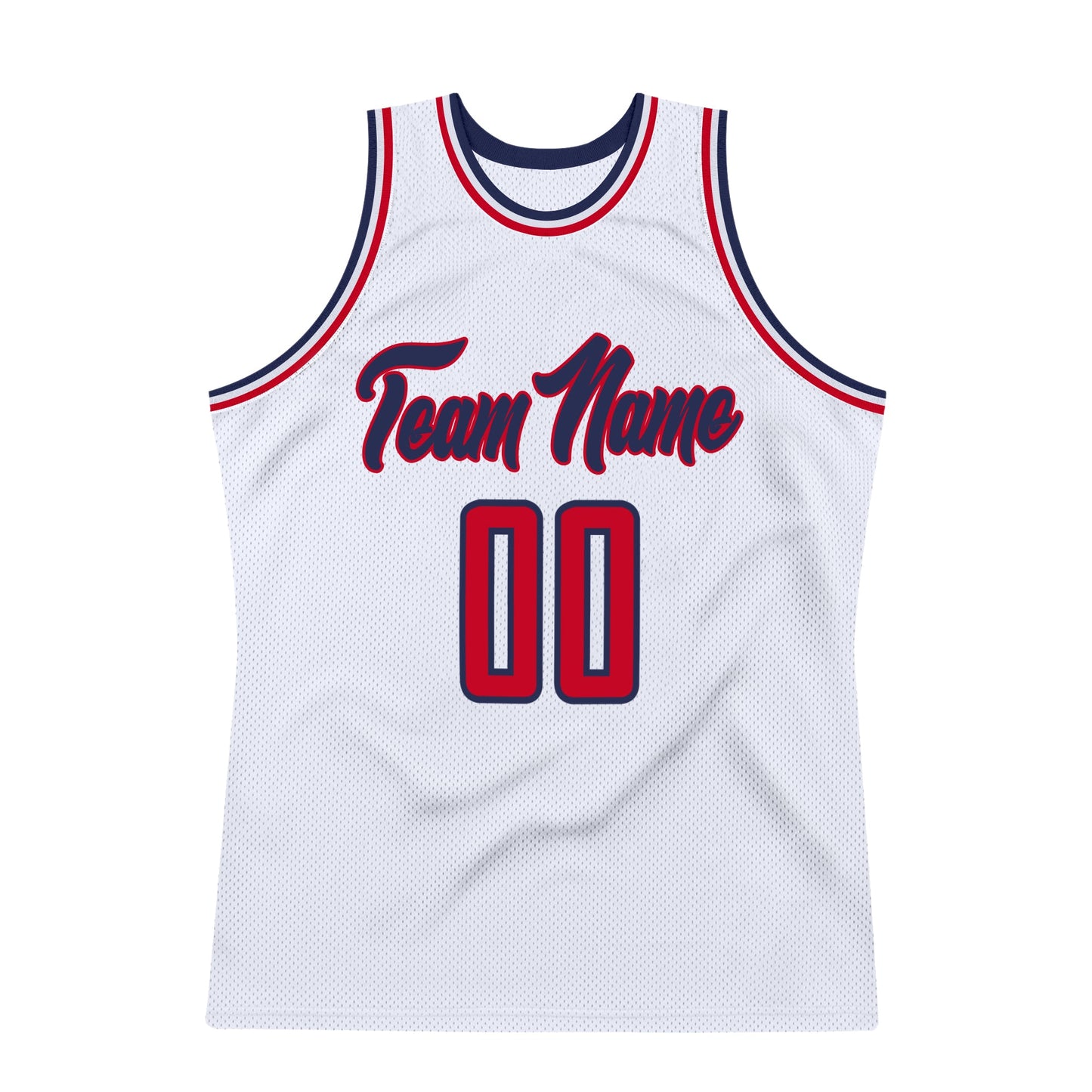 Custom White Red-Navy Authentic Throwback Basketball Jersey - Sky-Custom