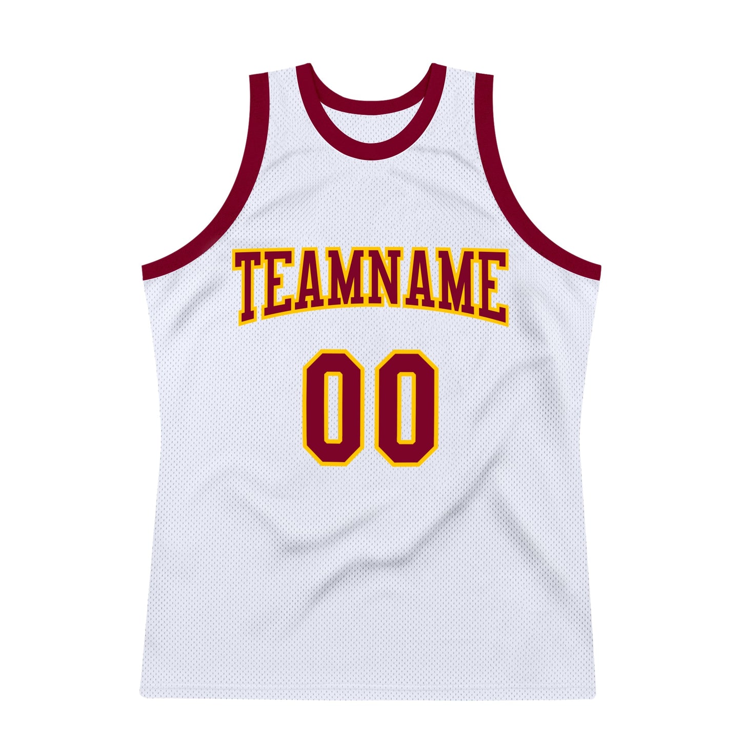 Custom White Maroon-Gold Authentic Throwback Basketball Jersey - Sky-Custom