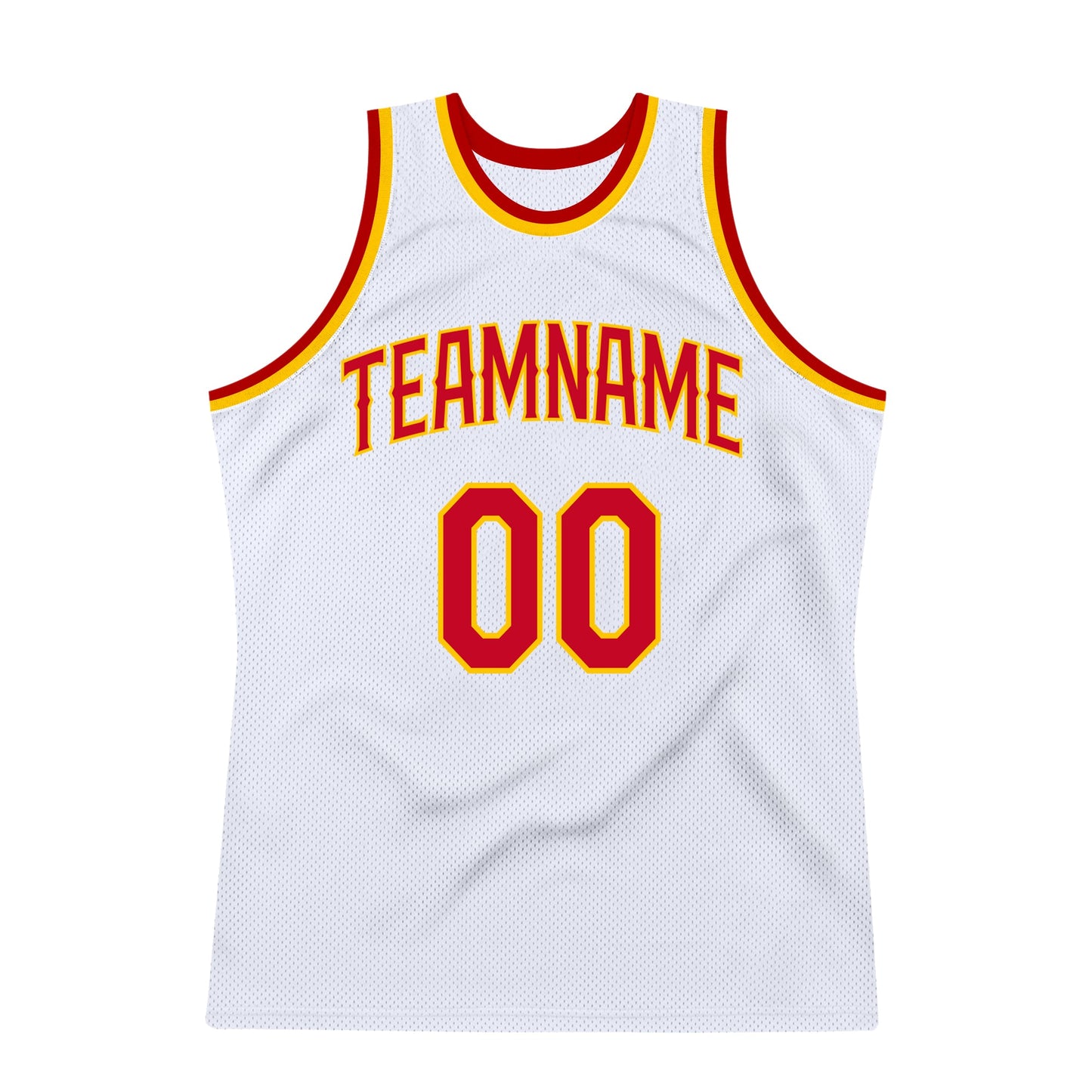 Custom White Red-Gold Authentic Throwback Basketball Jersey - Sky-Custom