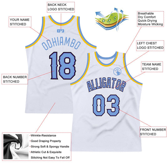 Custom White Light Blue-Purple Authentic Throwback Basketball Jersey - Sky-Custom