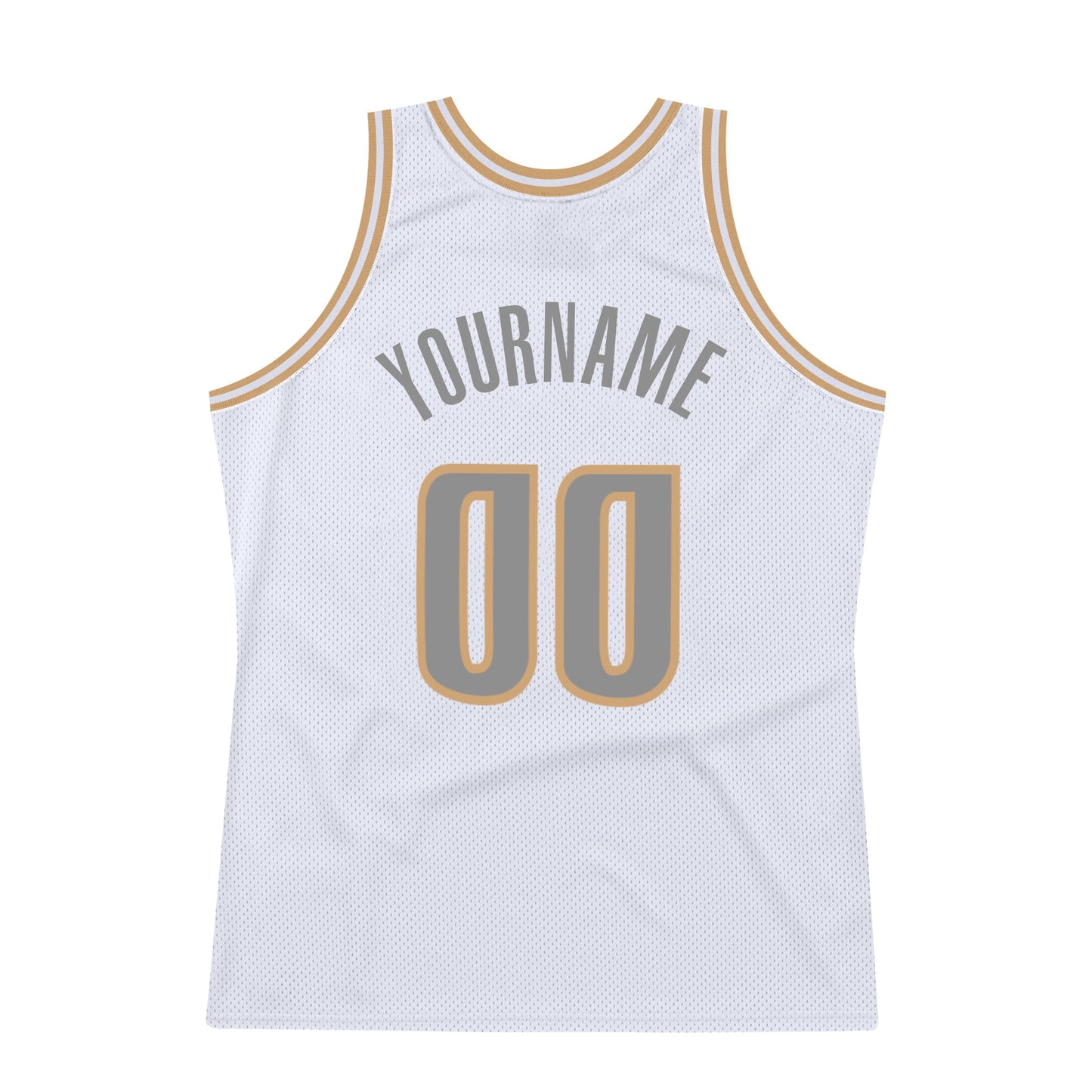 Custom White Steel Gray-Old Gold Authentic Throwback Basketball Jersey - Sky-Custom