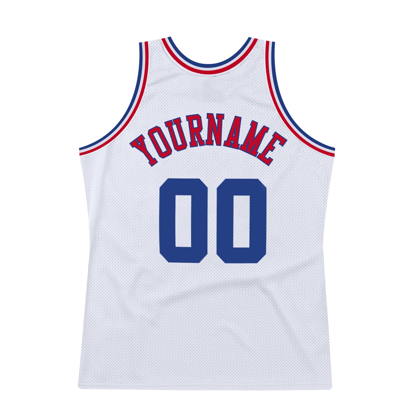Custom White Royal-Red Authentic Throwback Basketball Jersey - Sky-Custom