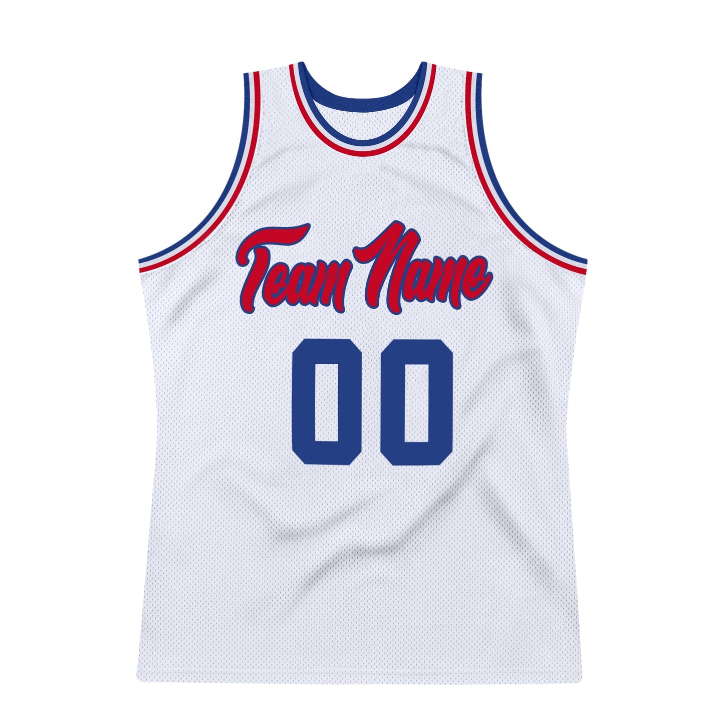 Custom White Royal-Red Authentic Throwback Basketball Jersey - Sky-Custom