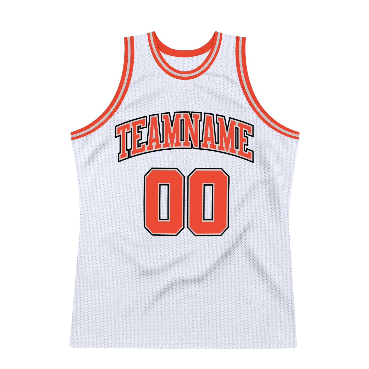 Custom White Orange-Gray Authentic Throwback Basketball Jersey - Sky-Custom