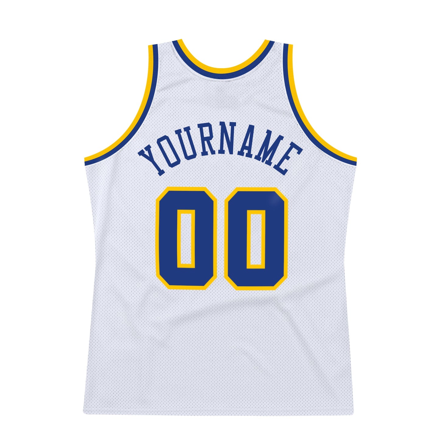 Custom White Royal-Gold Authentic Throwback Basketball Jersey - Sky-Custom